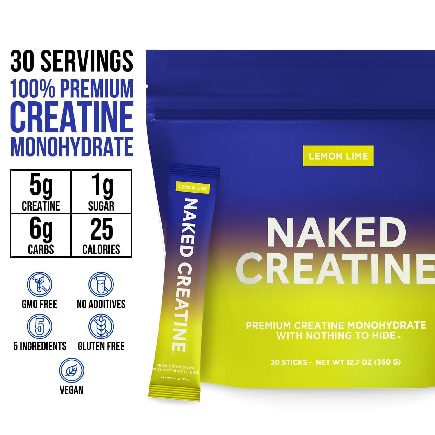 Lemon Lime Creatine Travel Packs - Lemon Lime Sticks