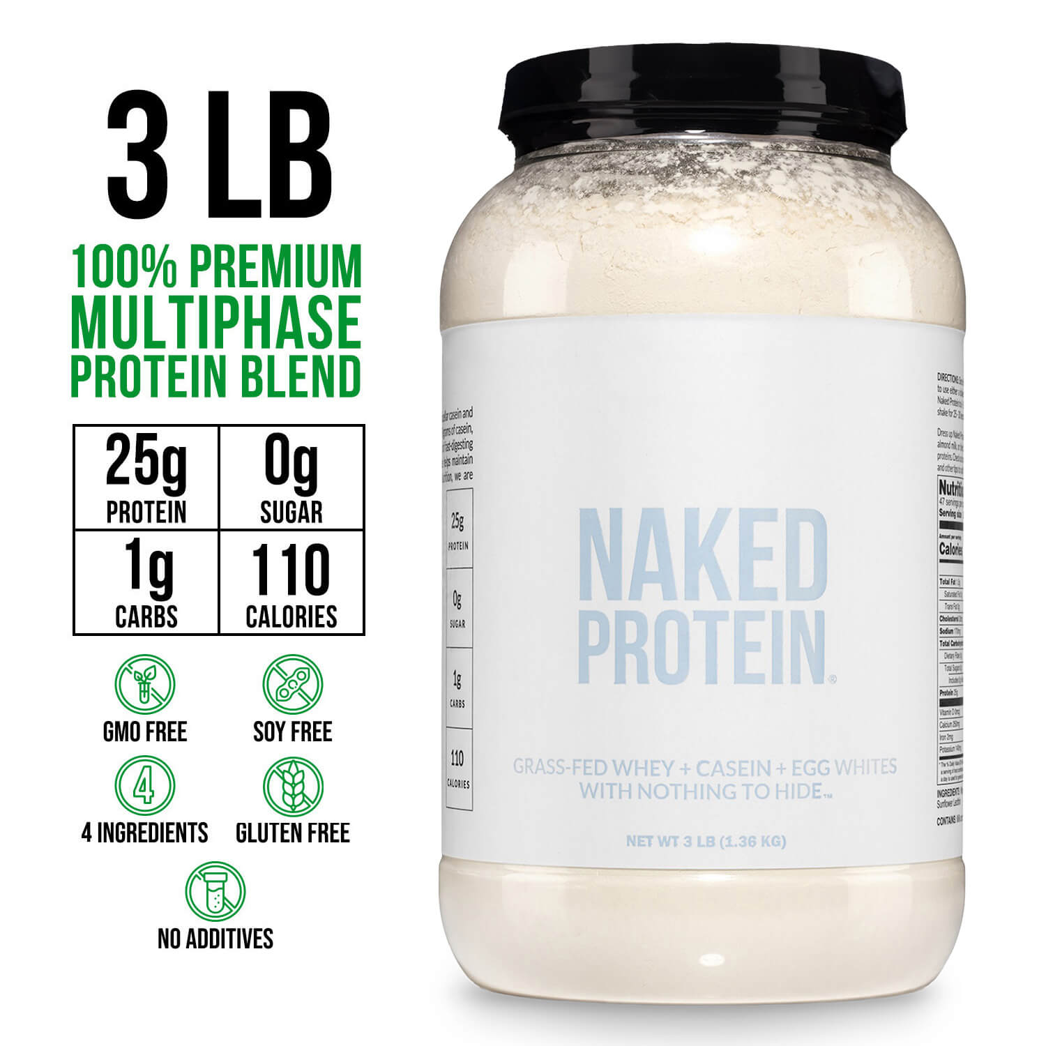 Protein Powder Blend - 3LB Egg Whey & Casein Protein Blend - 3LB